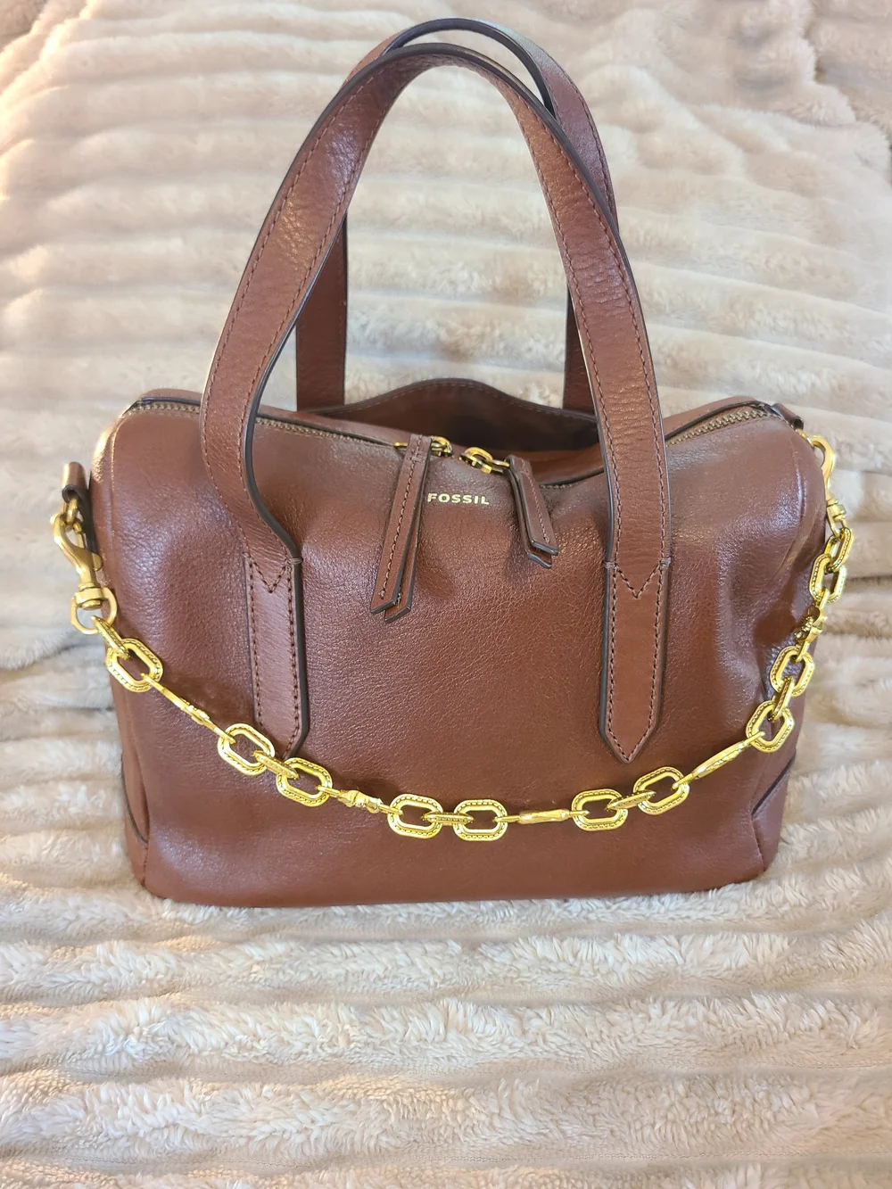 Authentic Fossil Sydney Satchel Bag Genuine Leather
